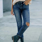 Distressed High Waist Jeans - MegaSuperStar