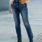Distressed High Waist Jeans - MegaSuperStar
