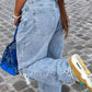 Distressed High - Waisted Jeans - MegaSuperStar