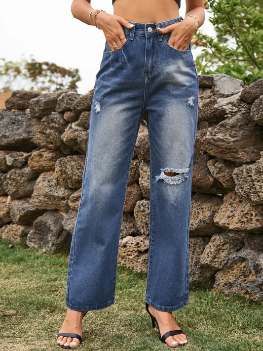 Distressed Jeans with Pockets - MegaSuperStar