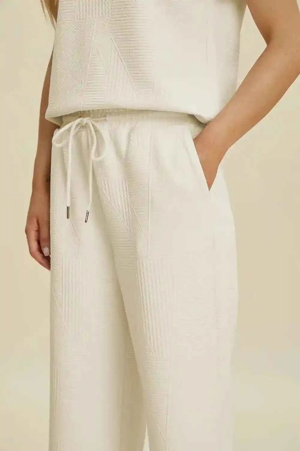 Double Take Full Size Collared Neck Short Sleeve Top and Pants Set - MegaSuperStar