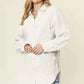 Double Take Full Size Pocketed Texture Button - Up Shirt for Versatile Style and Comfort - MegaSuperStar