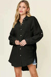 💕 Double Take Full Size Pocketed Texture Button-Up Shirt for Versatile Style and Comfort 💕 thumbnail