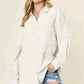 Double Take Full Size Pocketed Texture Button - Up Shirt for Versatile Style and Comfort - MegaSuperStar