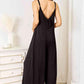 Double Take Full Size Rayon Spaghetti Strap Jumpsuit with Tied Wide Leg Design - MegaSuperStar