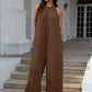Double Take Full Size Sleeveless Cutout Jumpsuit with Tie Back - MegaSuperStar
