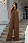 🌸 Double Take Full Size Sleeveless Cutout Jumpsuit with Tie Back 🌸 thumbnail