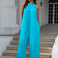 Double Take Full Size Sleeveless Cutout Jumpsuit with Tie Back - MegaSuperStar