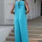 Double Take Full Size Sleeveless Cutout Jumpsuit with Tie Back - MegaSuperStar
