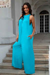 🌸 Double Take Full Size Sleeveless Cutout Jumpsuit with Tie Back 🌸 thumbnail