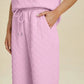 Double Take Full Size Texture Round Neck Short Sleeve Top and Pants Set - MegaSuperStar