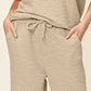 Double Take Full Size Texture Short Sleeve Top and Pants Set - MegaSuperStar