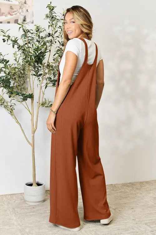 Double Take Full Size Wide Strap Overall with Pockets - Perfect for Every Occasion - MegaSuperStar