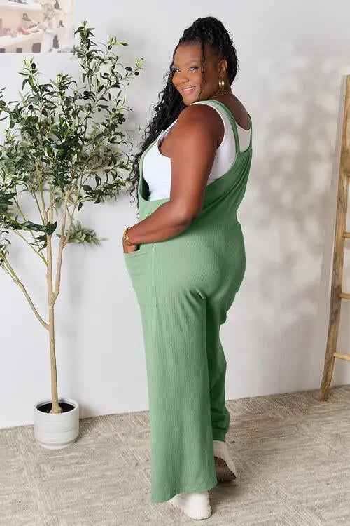 Double Take Full Size Wide Strap Overall with Pockets - Perfect for Every Occasion - MegaSuperStar