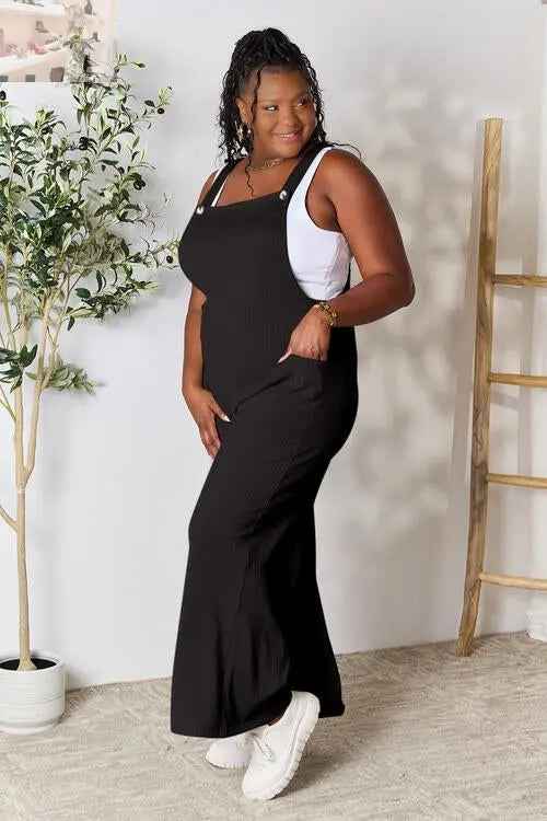 Double Take Full Size Wide Strap Overall with Pockets - Perfect for Every Occasion - MegaSuperStar