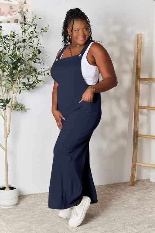 Double Take Full Size Wide Strap Overall with Pockets - Perfect for Every Occasion - MegaSuperStar