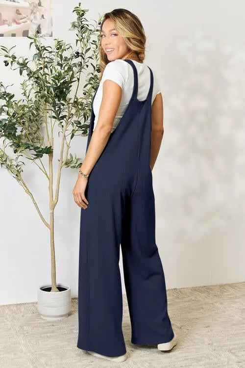 Double Take Full Size Wide Strap Overall with Pockets - Perfect for Every Occasion - MegaSuperStar