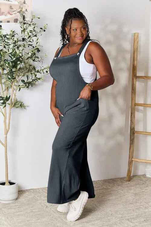 Double Take Full Size Wide Strap Overall with Pockets - Perfect for Every Occasion - MegaSuperStar