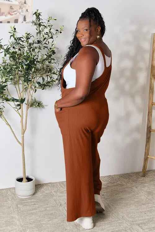Double Take Full Size Wide Strap Overall with Pockets - Perfect for Every Occasion - MegaSuperStar