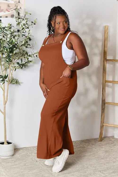 Double Take Full Size Wide Strap Overall with Pockets - Perfect for Every Occasion - MegaSuperStar
