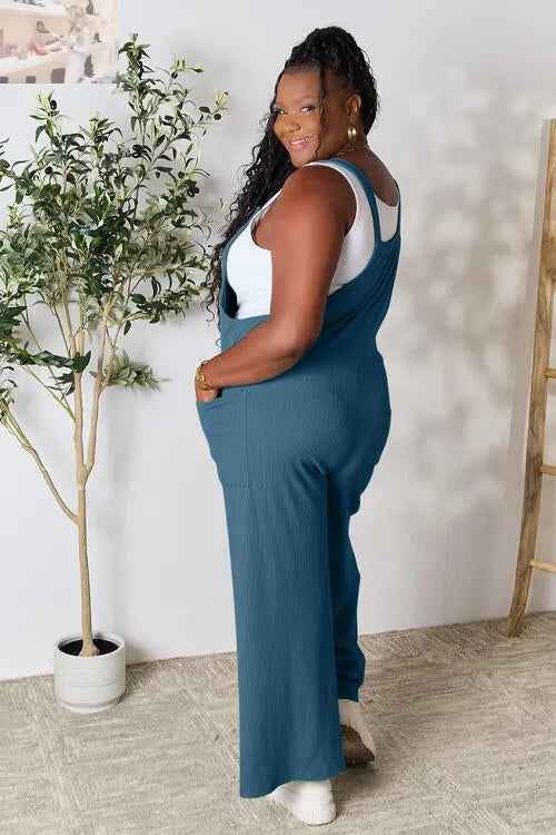 Double Take Full Size Wide Strap Overall with Pockets - Perfect for Every Occasion - MegaSuperStar