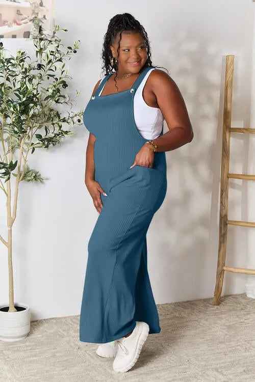 Double Take Full Size Wide Strap Overall with Pockets - Perfect for Every Occasion - MegaSuperStar