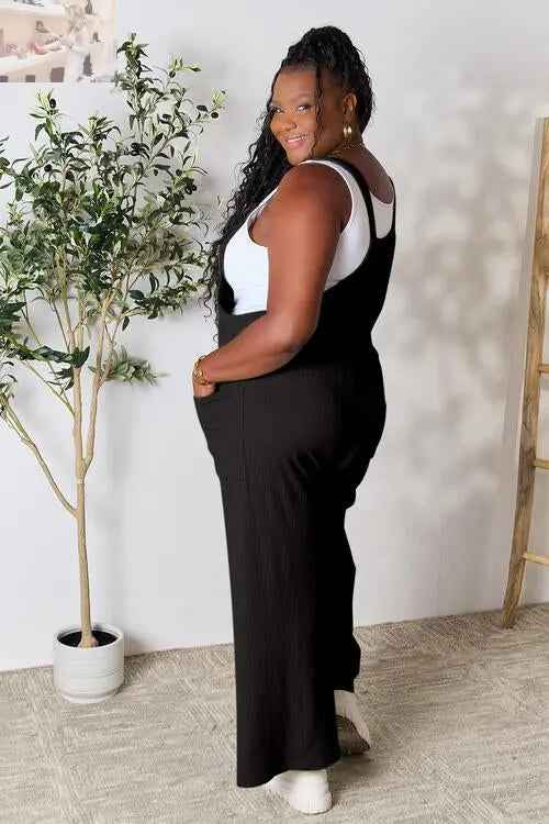 Double Take Full Size Wide Strap Overall with Pockets - Perfect for Every Occasion - MegaSuperStar