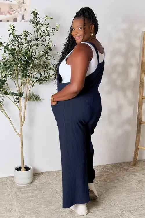 Double Take Full Size Wide Strap Overall with Pockets - Perfect for Every Occasion - MegaSuperStar