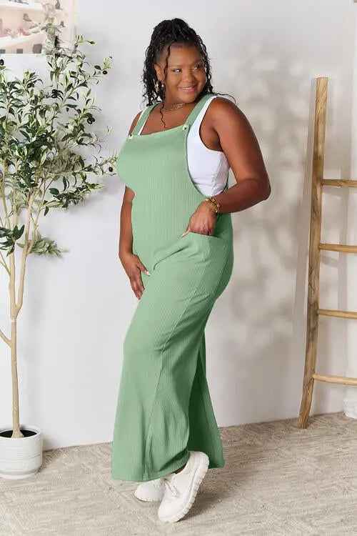 Double Take Full Size Wide Strap Overall with Pockets - Perfect for Every Occasion - MegaSuperStar