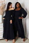 💕 Double Take Jumpsuit with Pockets - Stylish Square Neck Design 💕 thumbnail