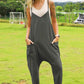 Double Take Sleeveless V - Neck Pocketed Jumpsuit for Effortless Style - MegaSuperStar