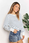 🌸 Double Take Striped Long Sleeve Top for Effortless Style 🌸 thumbnail