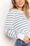 🌸 Double Take Striped Long Sleeve Top for Effortless Style 🌸 thumbnail