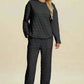 Double Take Texture Outfit - Full Size Round Neck Long Sleeve Top and Pants Set - MegaSuperStar