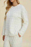 💕 Double Take Texture Outfit - Full Size Round Neck Long Sleeve Top and Pants Set 💕 thumbnail