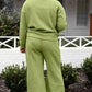 Double Take Textured Loungewear Set - Full Size Long Sleeve Top and Drawstring Pants - MegaSuperStar
