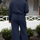 Double Take Textured Loungewear Set - Full Size Long Sleeve Top and Drawstring Pants - MegaSuperStar