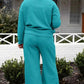 Double Take Textured Loungewear Set - Full Size Long Sleeve Top and Drawstring Pants - MegaSuperStar