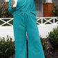Double Take Textured Loungewear Set - Full Size Long Sleeve Top and Drawstring Pants - MegaSuperStar