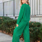 Double Take Textured Loungewear Set - Full Size Long Sleeve Top and Drawstring Pants - MegaSuperStar