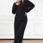 Double Take Textured Loungewear Set - Full Size Long Sleeve Top and Drawstring Pants - MegaSuperStar