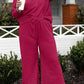 Double Take Textured Loungewear Set - Full Size Long Sleeve Top and Drawstring Pants - MegaSuperStar