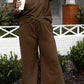 Double Take Textured Loungewear Set - Full Size Long Sleeve Top and Drawstring Pants - MegaSuperStar