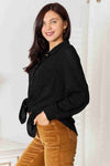 💕 Double Take Waffle-Knit Collared Shirt with Dropped Shoulders – Chic Comfort by MegaSuperStar 💕 thumbnail