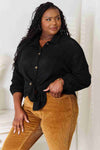 💕 Double Take Waffle-Knit Collared Shirt with Dropped Shoulders – Chic Comfort by MegaSuperStar 💕 thumbnail