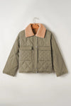 Drawstring Collared Neck Long Sleeve Winter Coat thumbnail