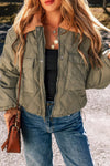 Drawstring Collared Neck Long Sleeve Winter Coat thumbnail