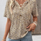 Drawstring Short Sleeve Hooded Top - MegaSuperStar