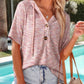 Drawstring Short Sleeve Hooded Top - MegaSuperStar