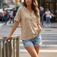 Drawstring Short Sleeve Hooded Top - MegaSuperStar